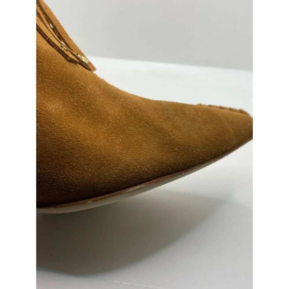 Free People Jeffrey Campbell Ankle Booties 9 Brown Fringe Suede Coastal Cowgirl